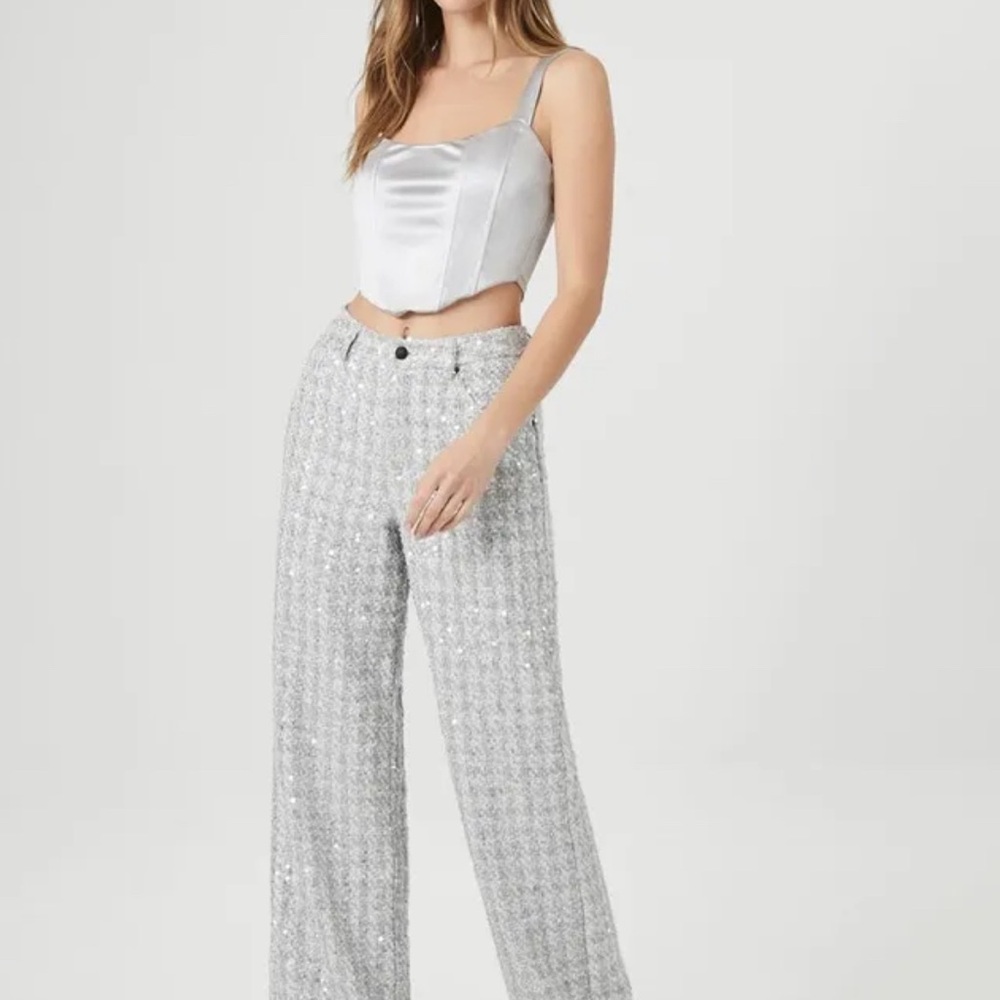 Sequins Silver Pants